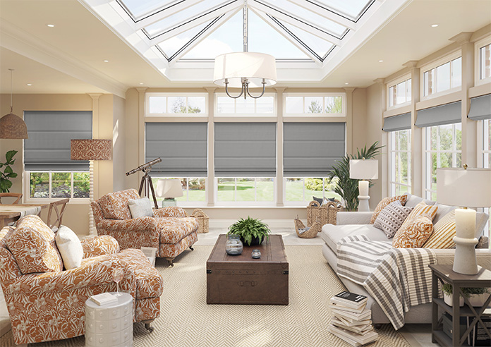 Akoya Faux Silk, Lustre Steel Grey - Twist&Fit Roman Blind - Image 8